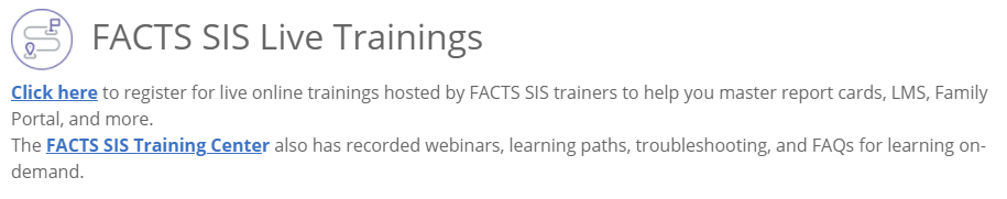 FACTS SIS Live Training