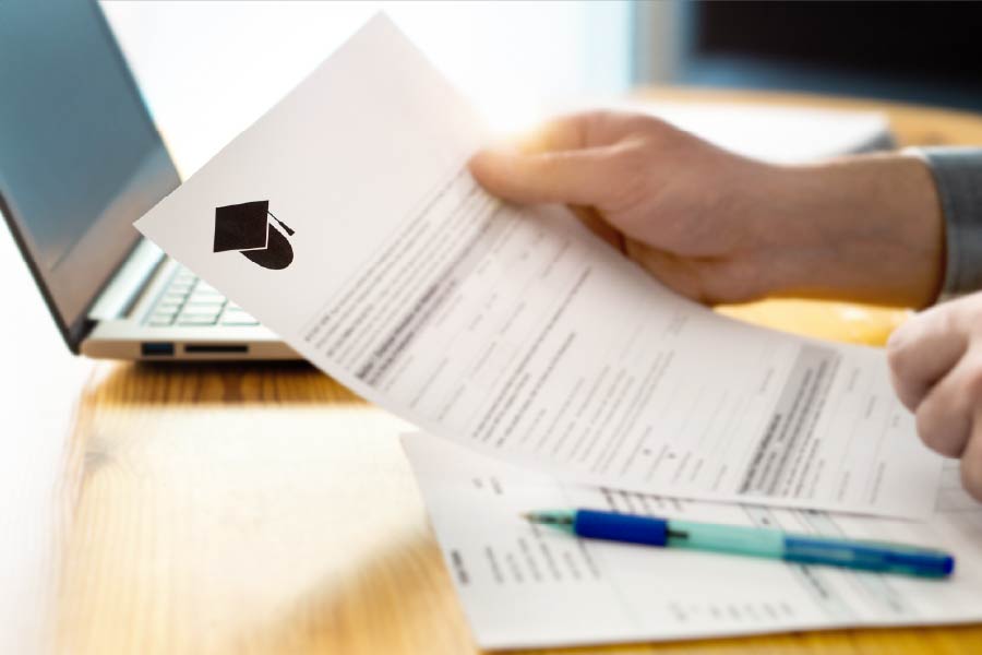 A parent holding a document
