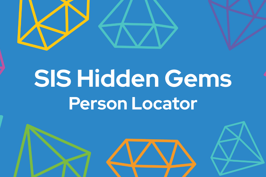 blue background with colorful gem illustrations