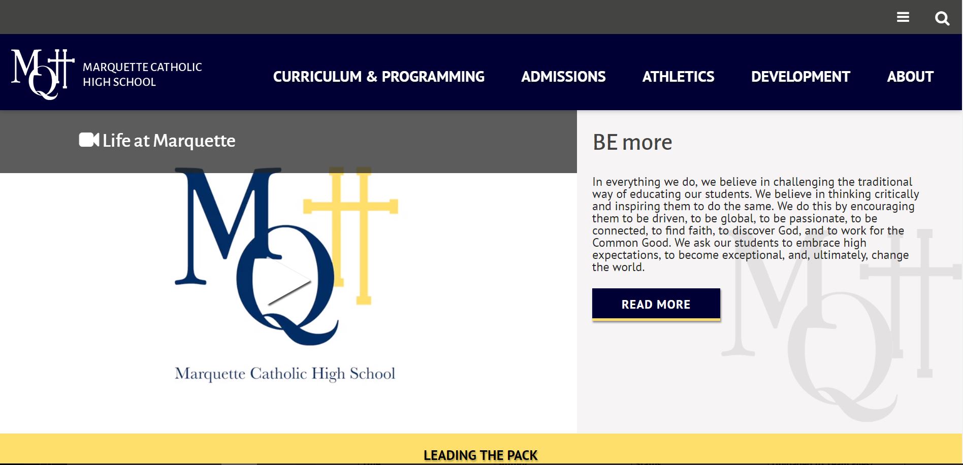 Marquette Catholic High School Website