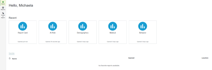 SIS screen showing recent student information