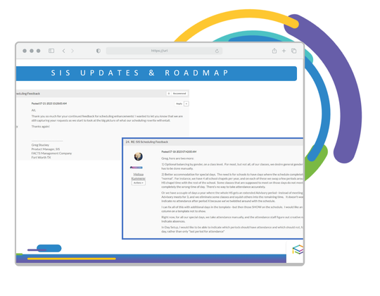 FACTS SIS screenshot of updates and roadmap page