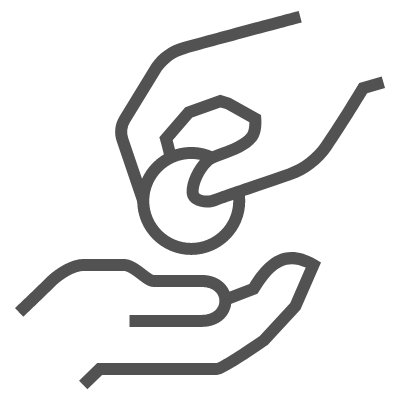 coins in hand