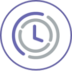 Circular logo of a clock